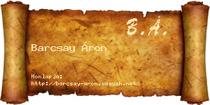 Barcsay Áron névjegykártya
