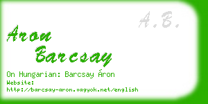 aron barcsay business card