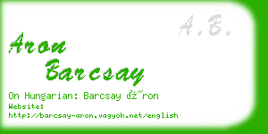 aron barcsay business card